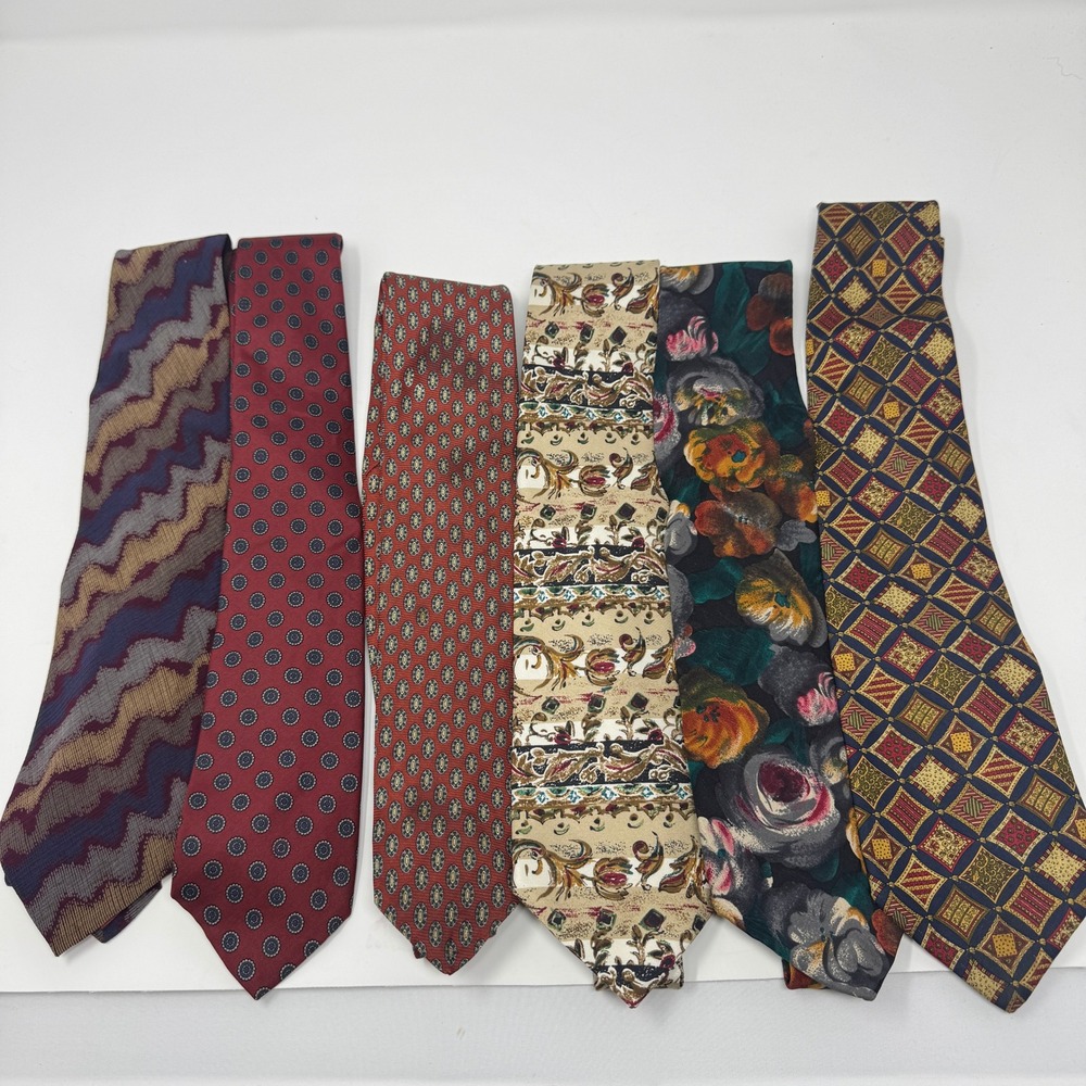 Vintage Mixed Brand Silk Neckties Mens OS Multi Preowned Armani Ferragamo Chaps